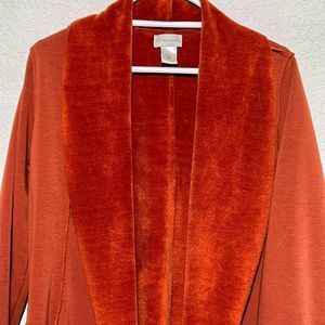Soft Surrounding burnt orange blazer jacket open front cardigan, size small